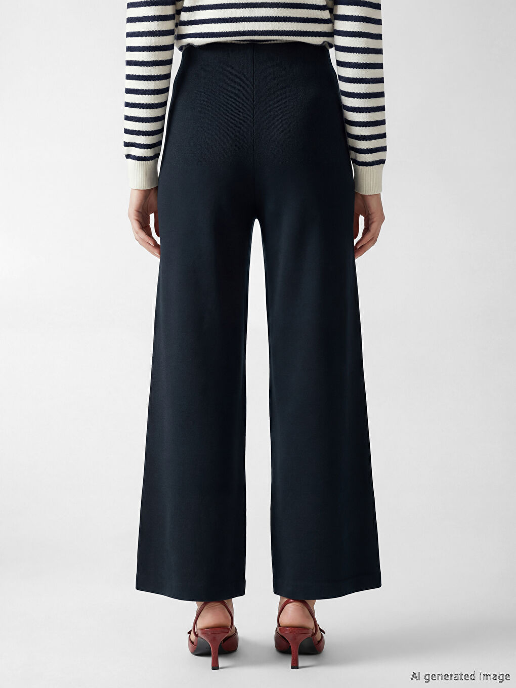 Women's Elastic-Waist Wide-Leg Trousers-2