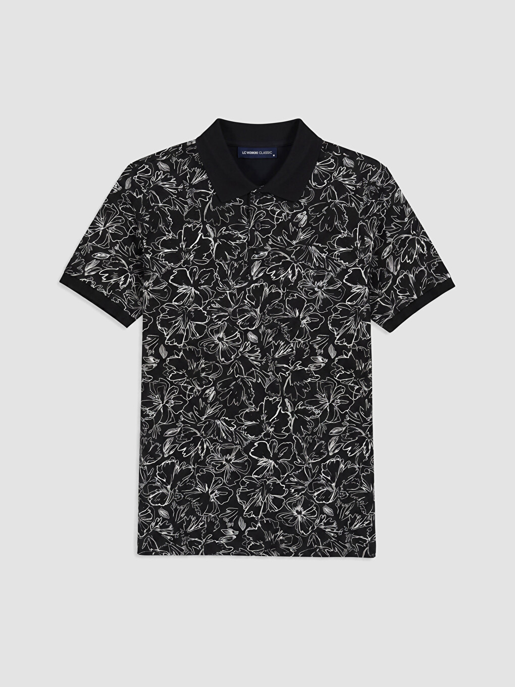 T-shirt à col polo imprimé pour homme