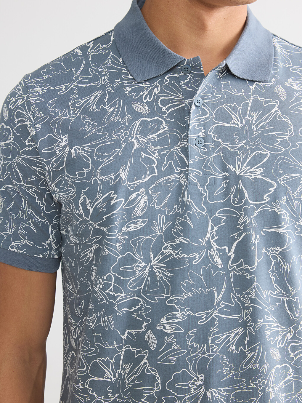 T-shirt à col polo imprimé pour homme-2