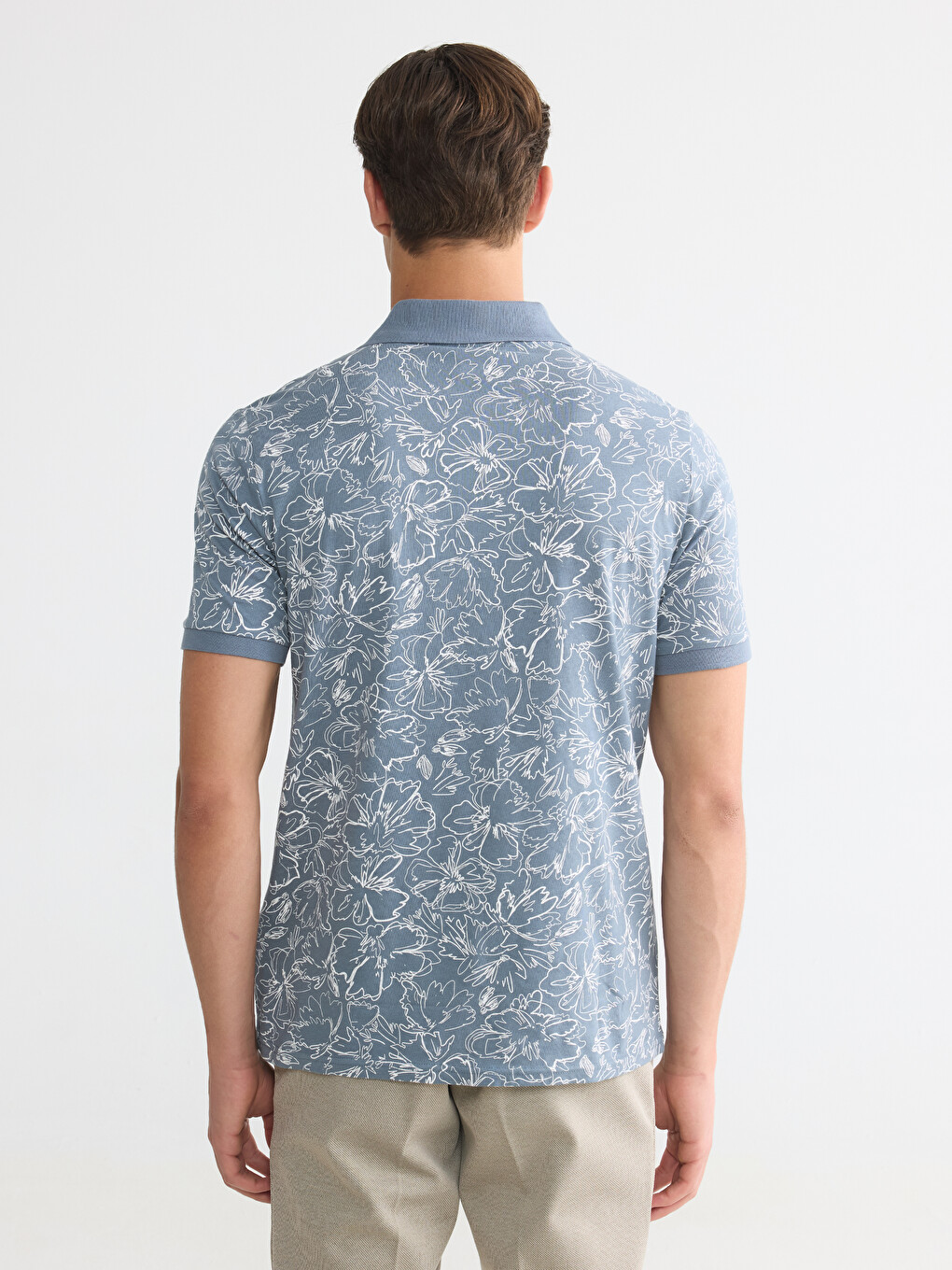 T-shirt à col polo imprimé pour homme-3