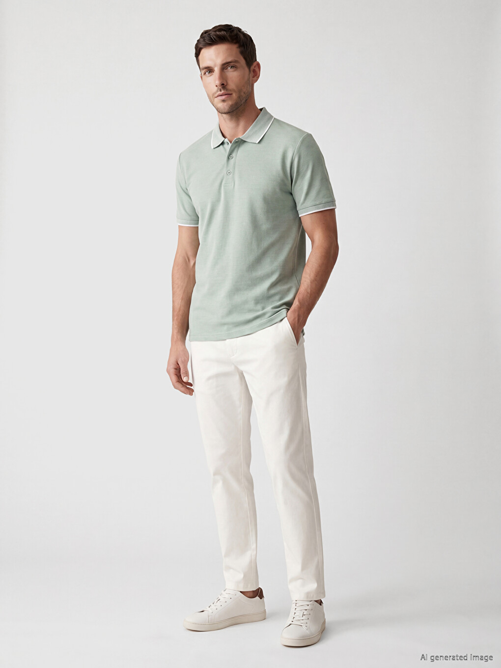 Polo Collar Pique Men's T-shirt-1