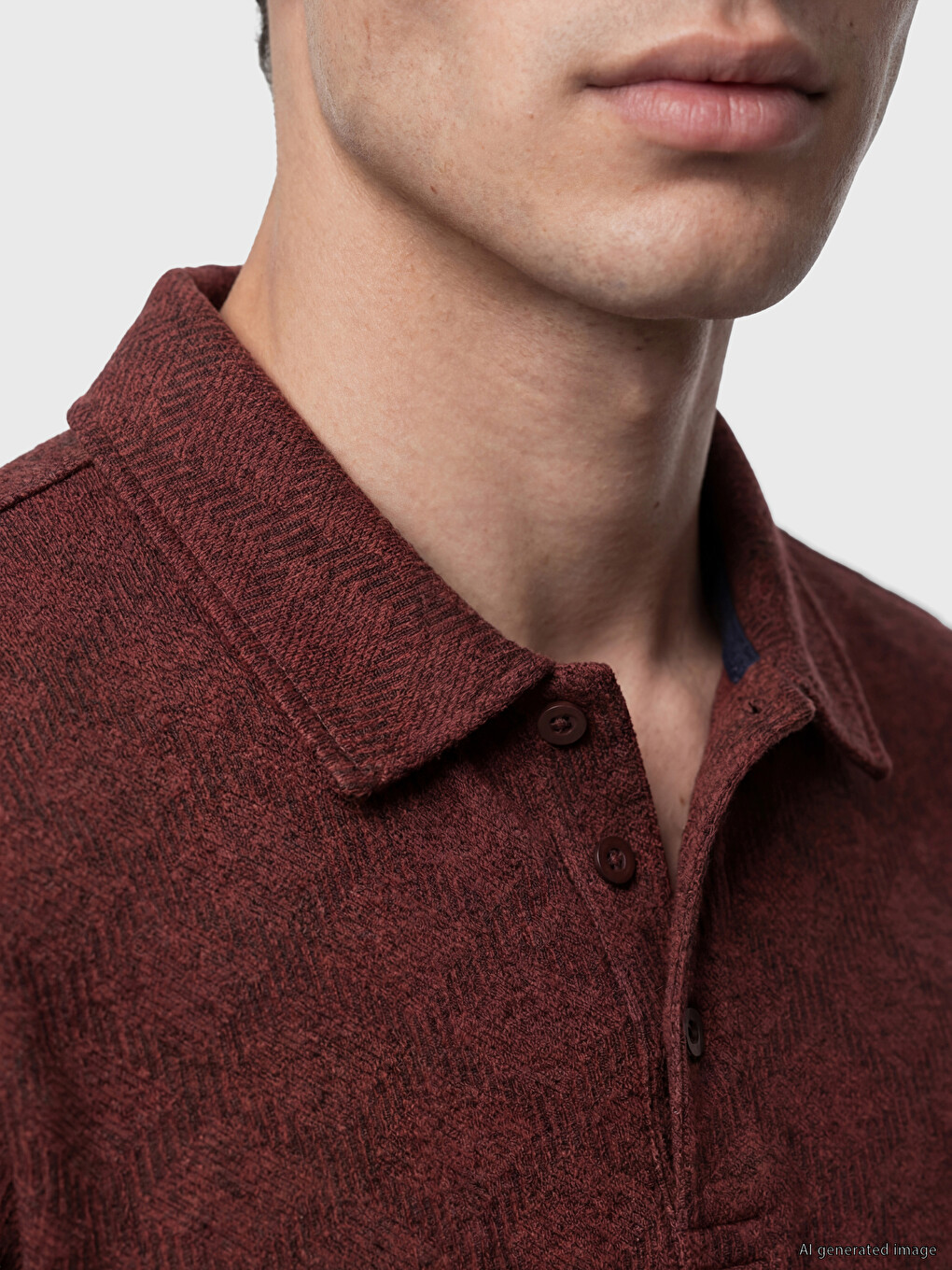 Argyle Patterned Linen Blend Men's T-shirt-2