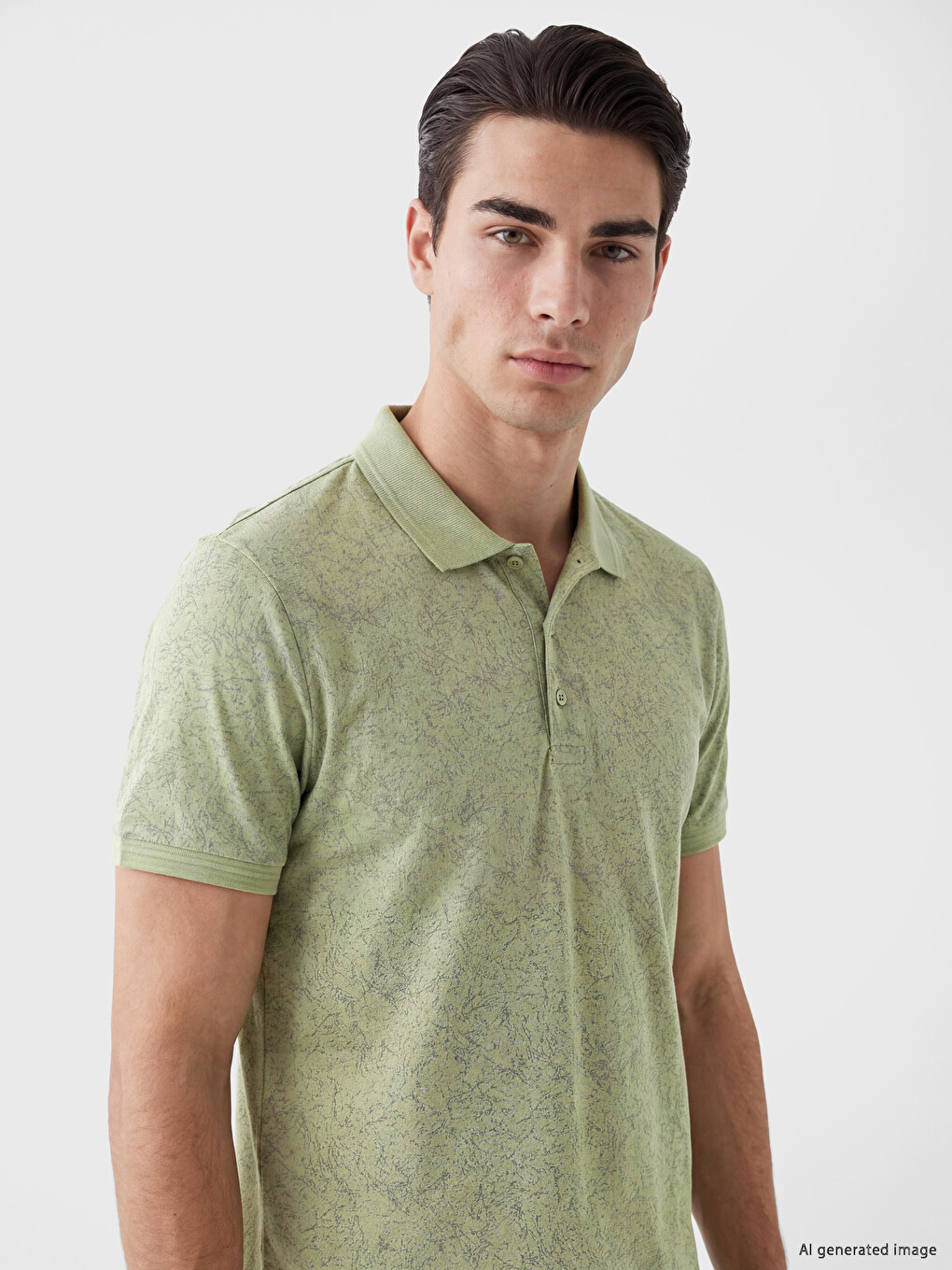 Yeşil Polo Yaka Erkek Pike Tişört-2