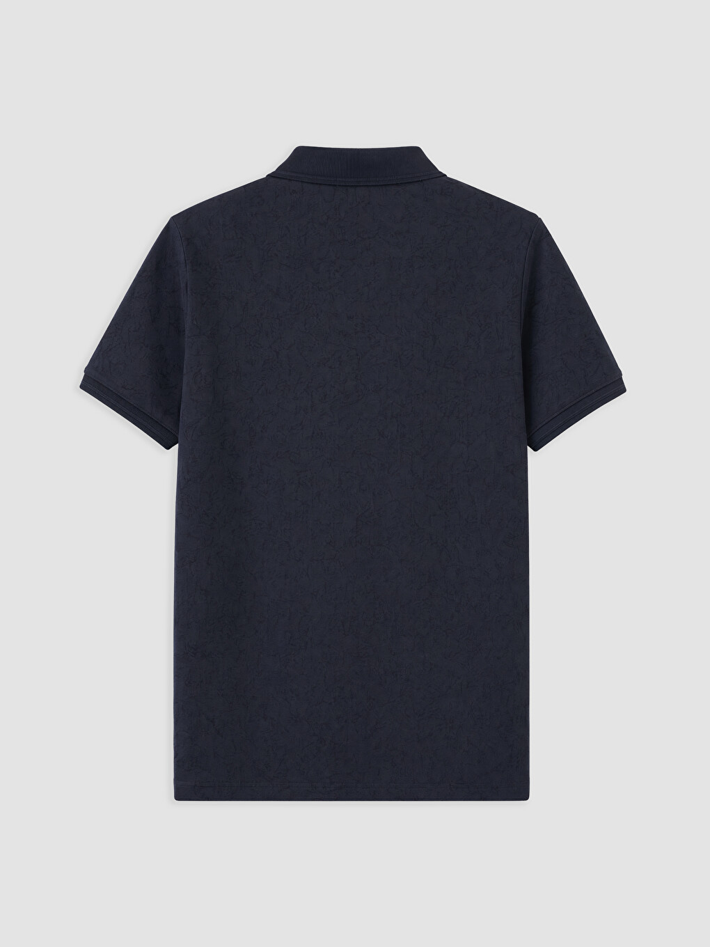 Lacivert Polo Yaka Desenli Pike Erkek Tişört-5