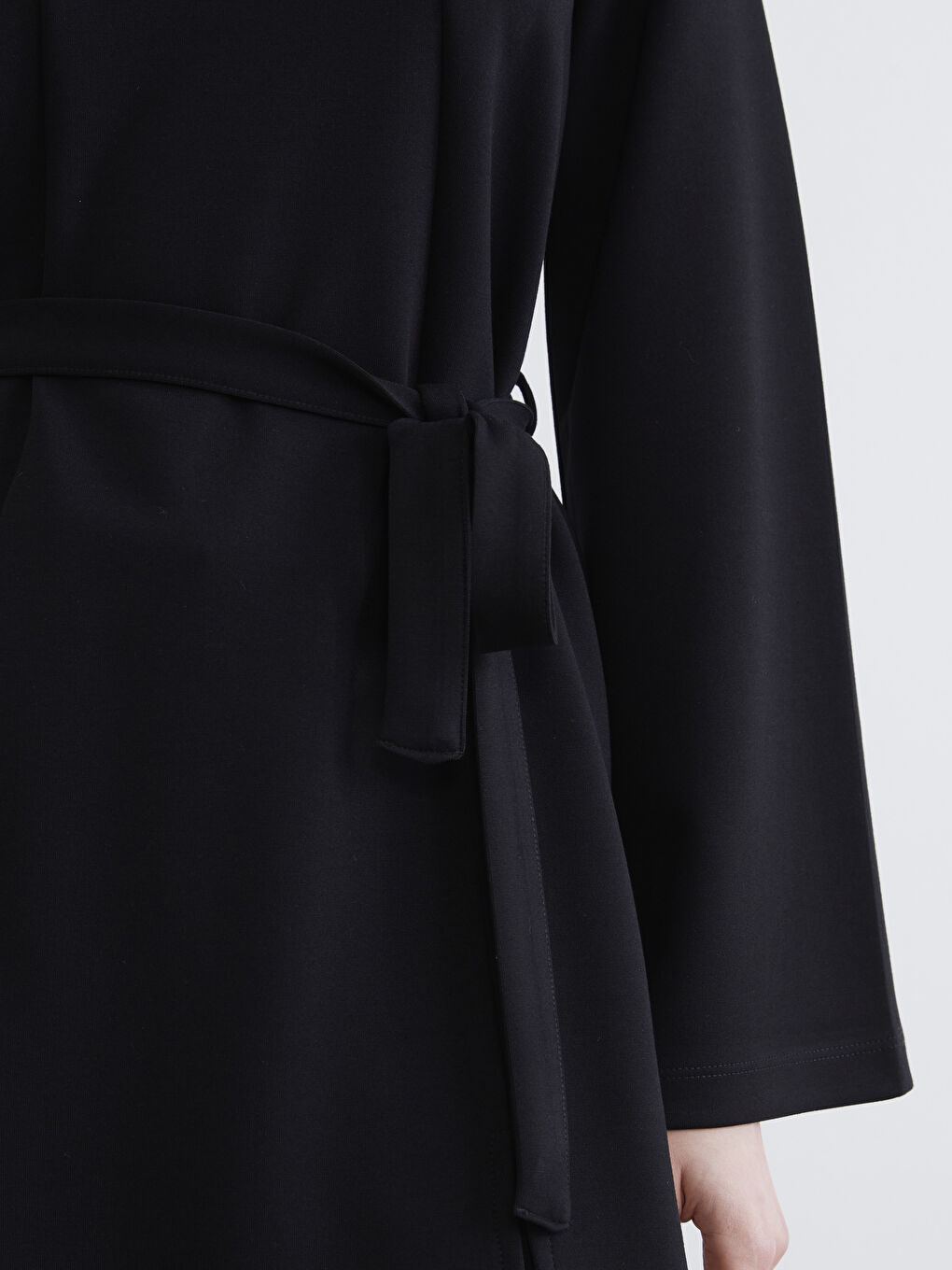 Siyah Bisiklet Yaka Kadın Sweatshirt Tunik-2