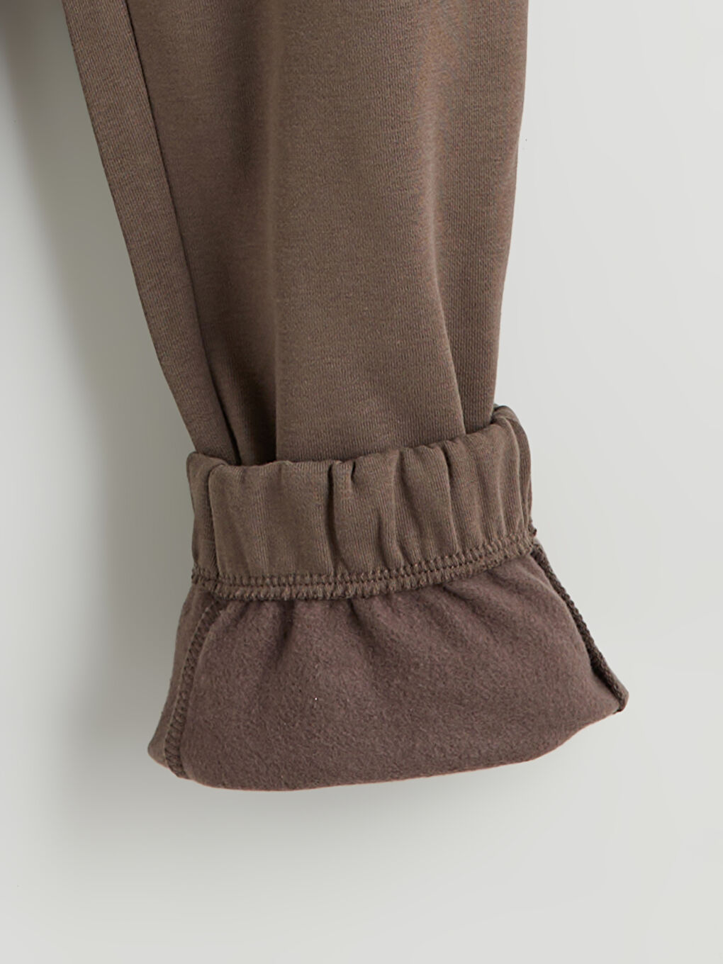 Kahverengi Beli Lastikli Kadın Kalın Jogger Eşofman Altı-5