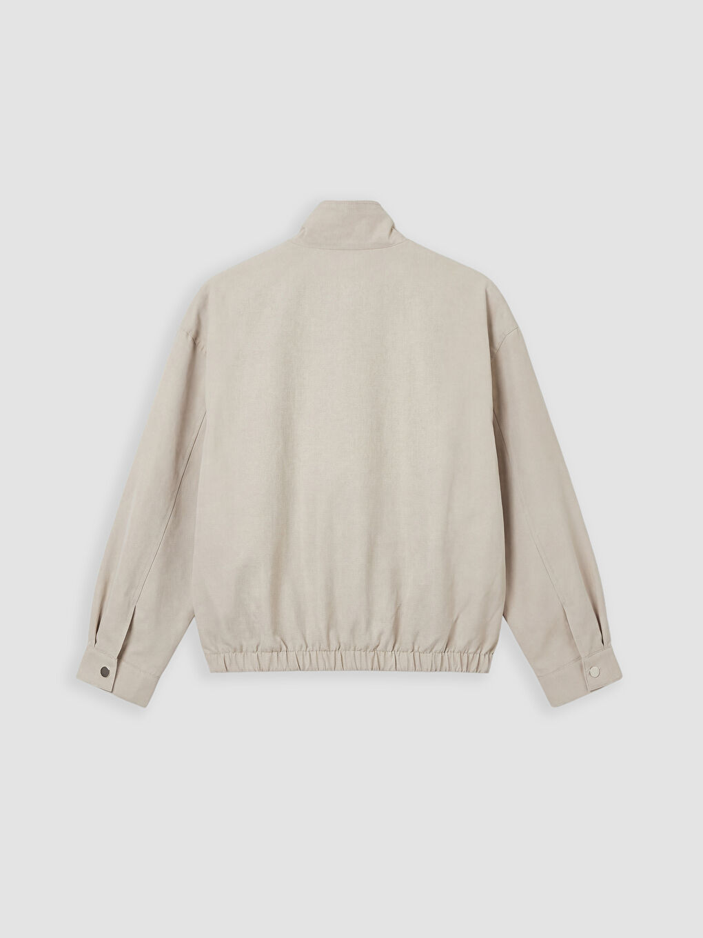 Bej Dik Yaka Oversize Kadın Yağmurluk-7