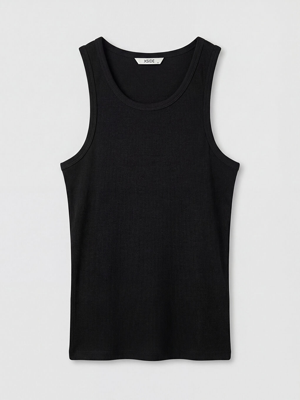 Siyah U Yaka Erkek Kolsuz Tişört-4