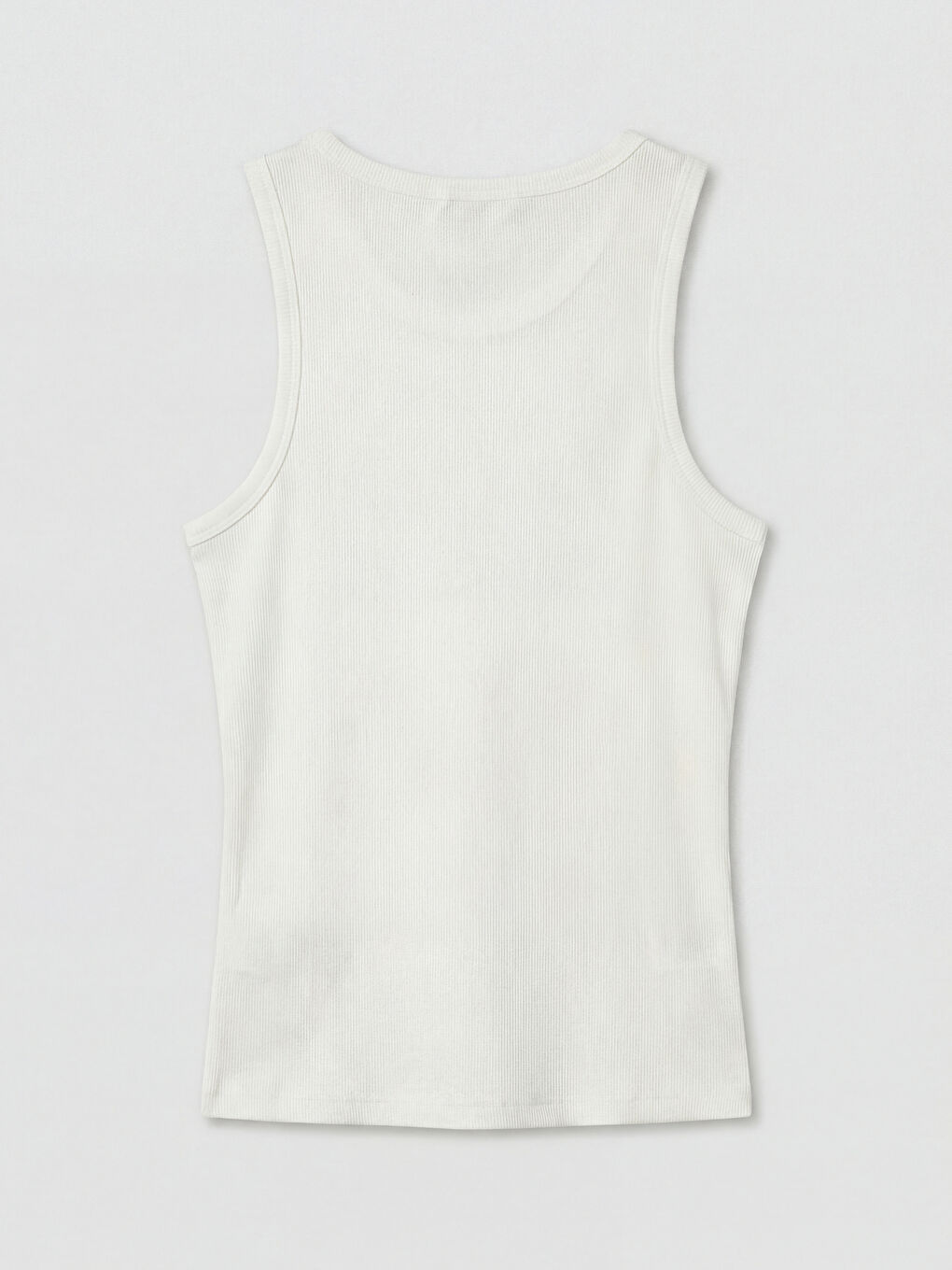 Ekru U Yaka Erkek Kolsuz Tişört-1