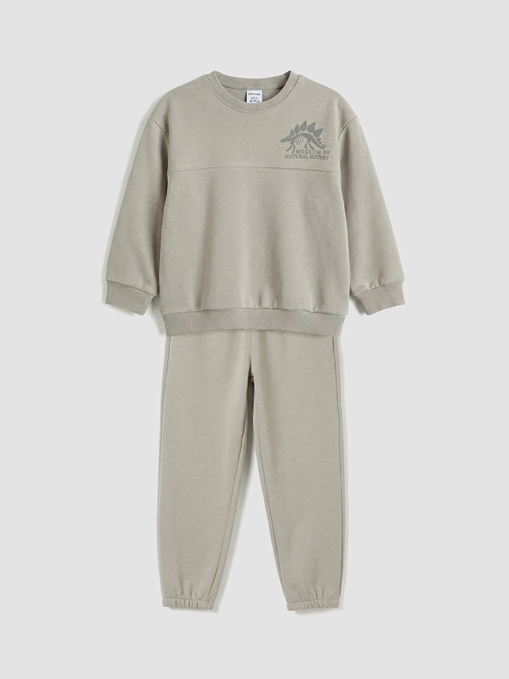 Gri Baskılı Erkek Çocuk Sweatshirt ve Pantolon