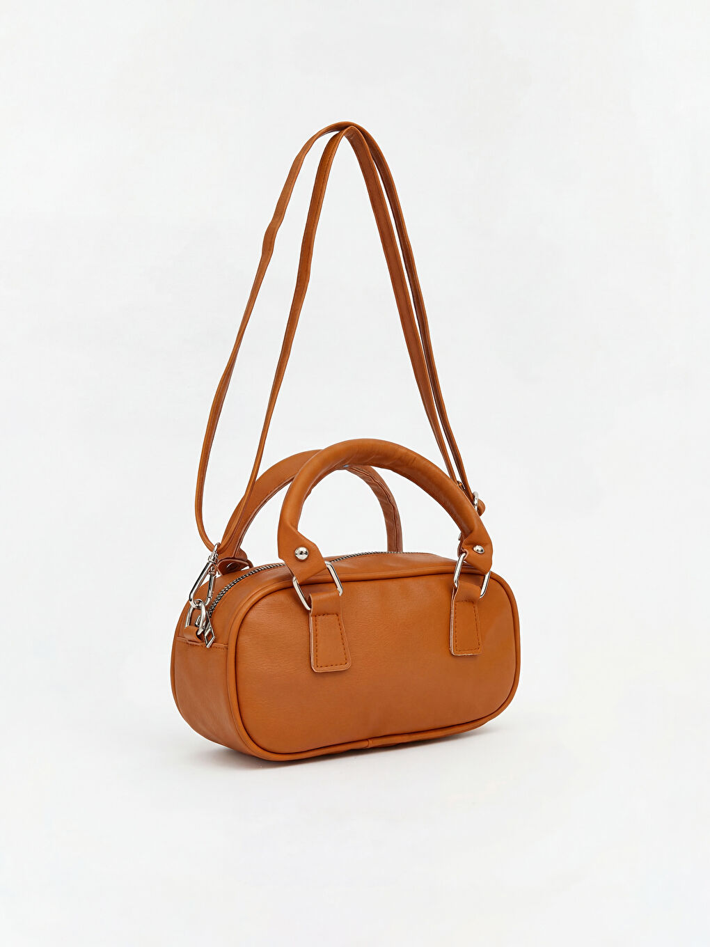 Kahverengi Deri Görünümlü Kadın Kol Çantası