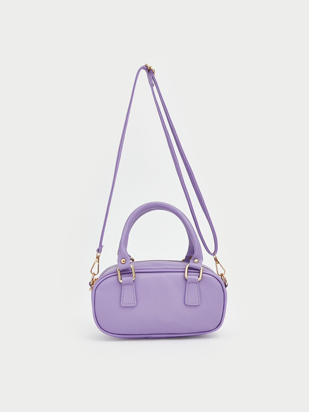 Lila Deri Görünümlü Kadın Kol Çantası