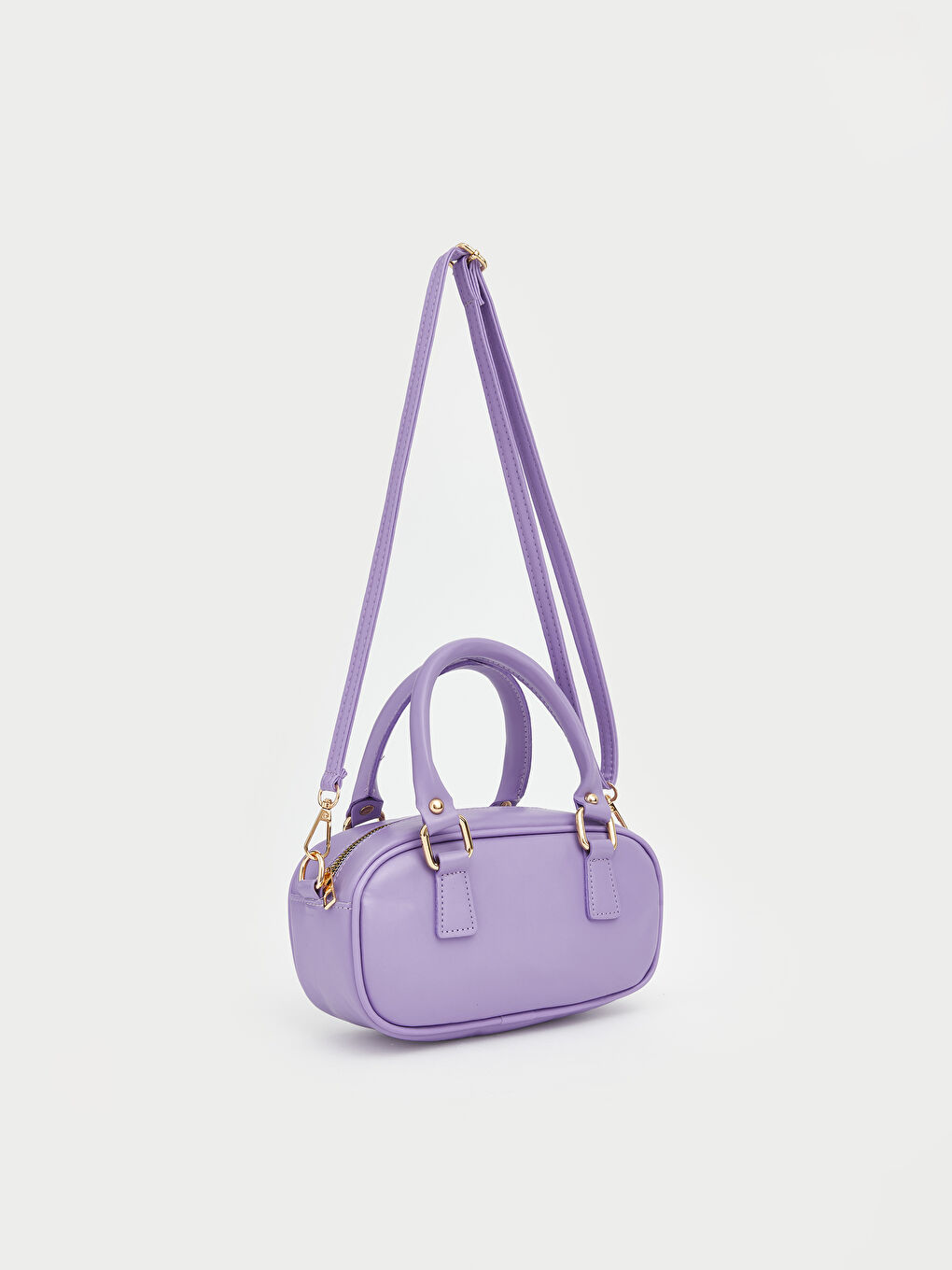 Lila Deri Görünümlü Kadın Kol Çantası-1