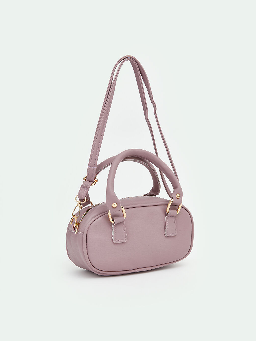 Pembe Deri Görünümlü Kadın Kol Çantası-1