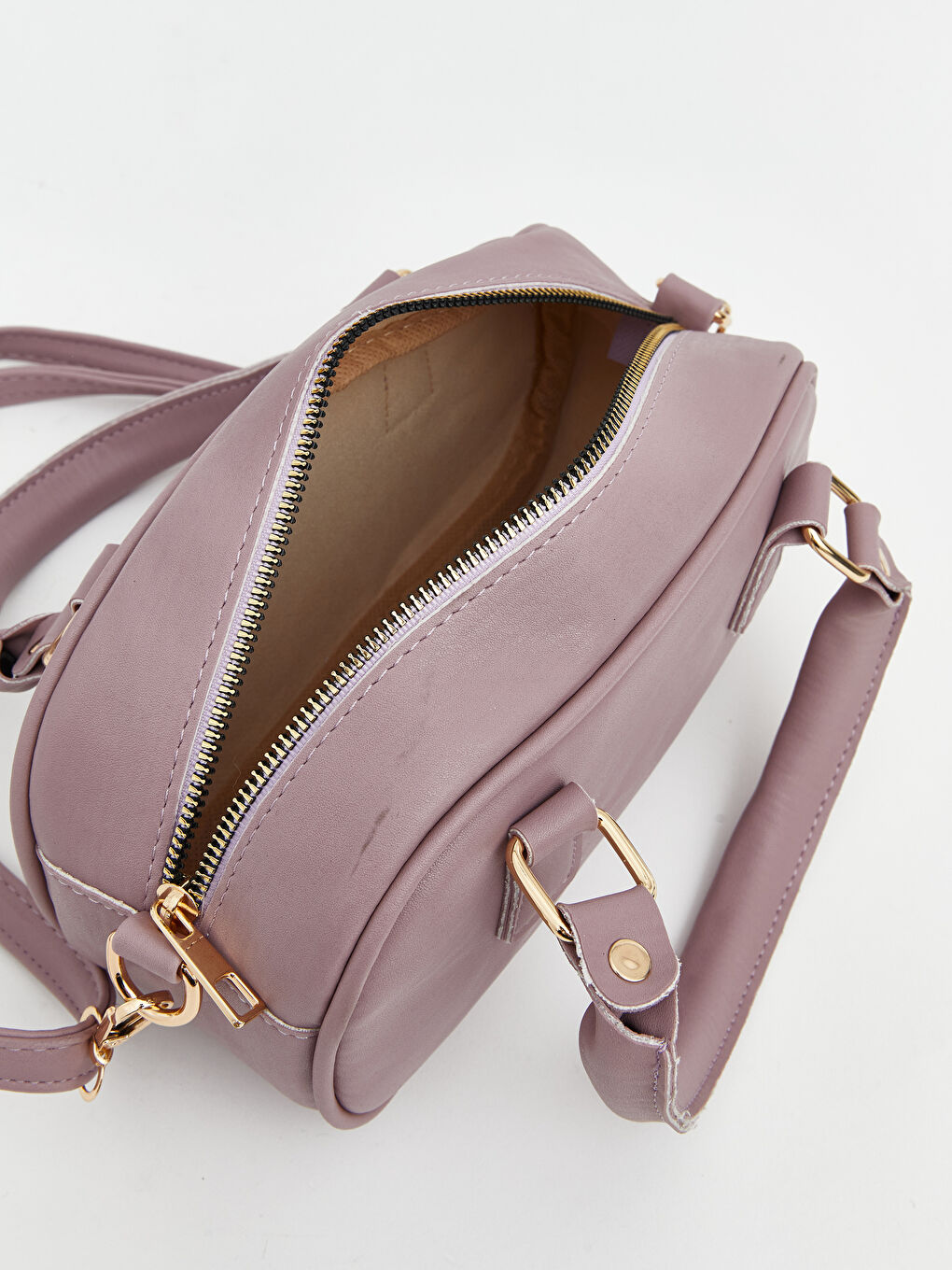 Pembe Deri Görünümlü Kadın Kol Çantası-2