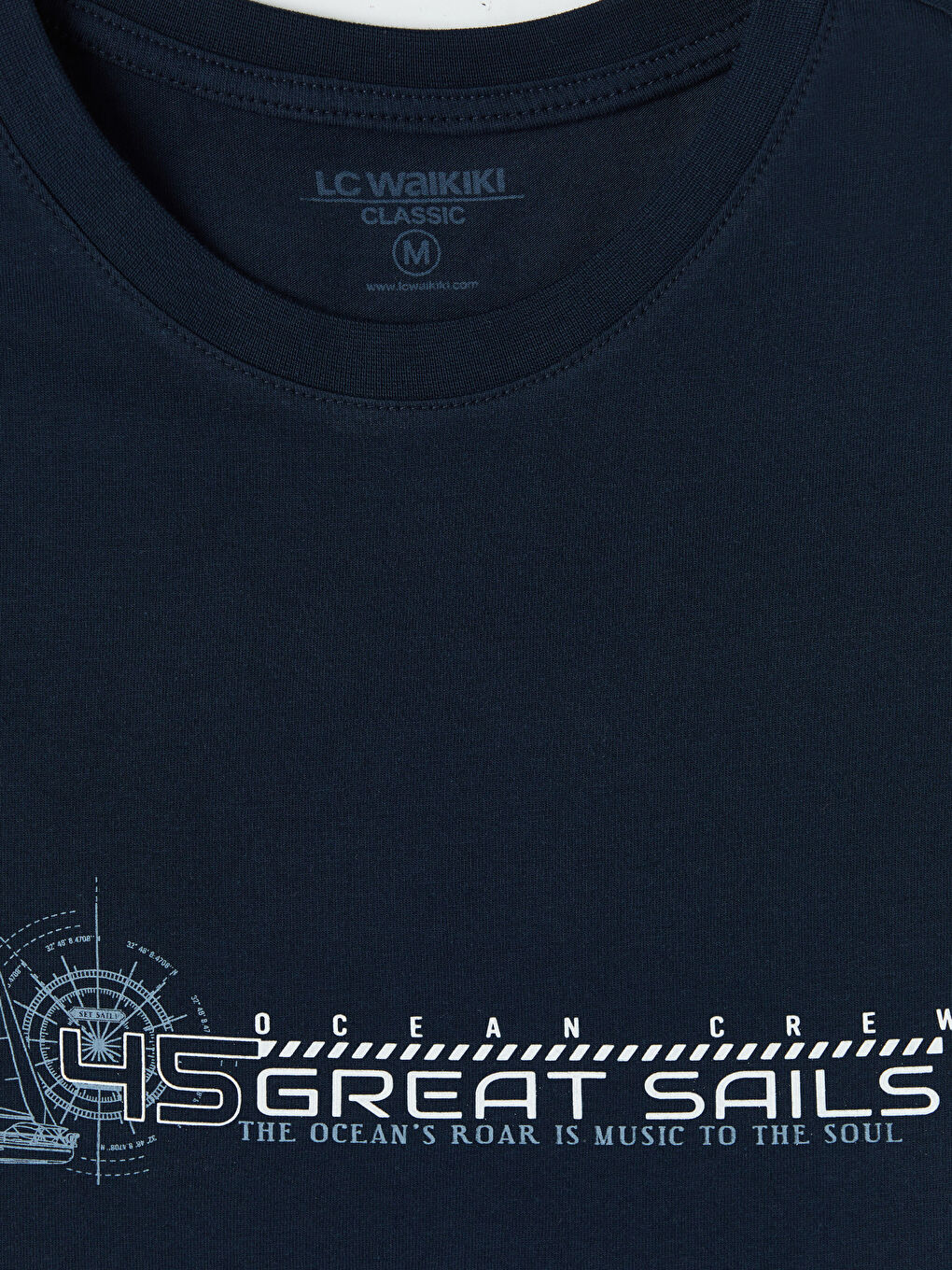 Lacivert Bisiklet Yaka Baskılı Penye Erkek Kolsuz Tişört-2