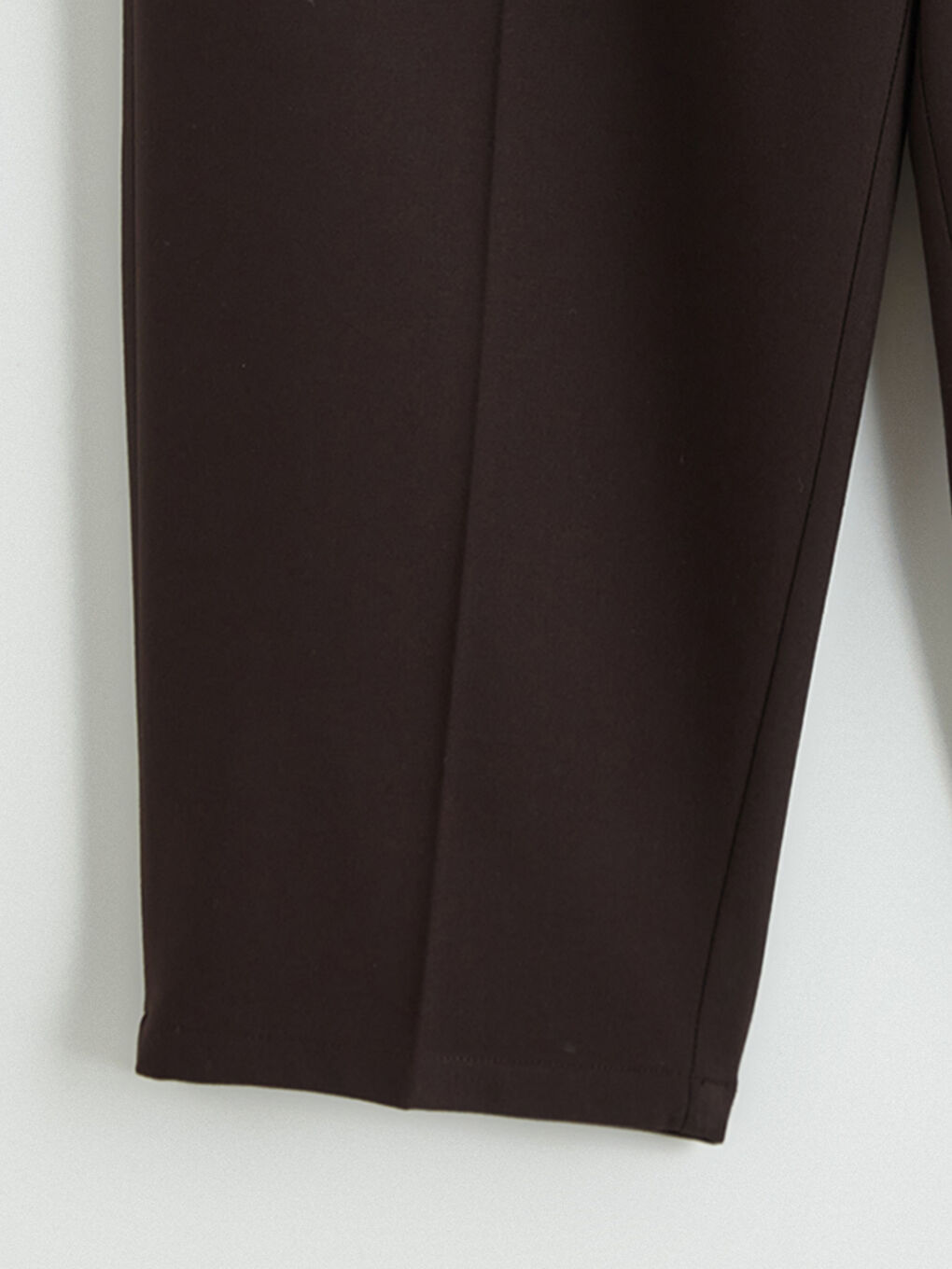 Kahverengi Yüksek Bel Pileli Havuç Kesim Kadın Pantolon	-5