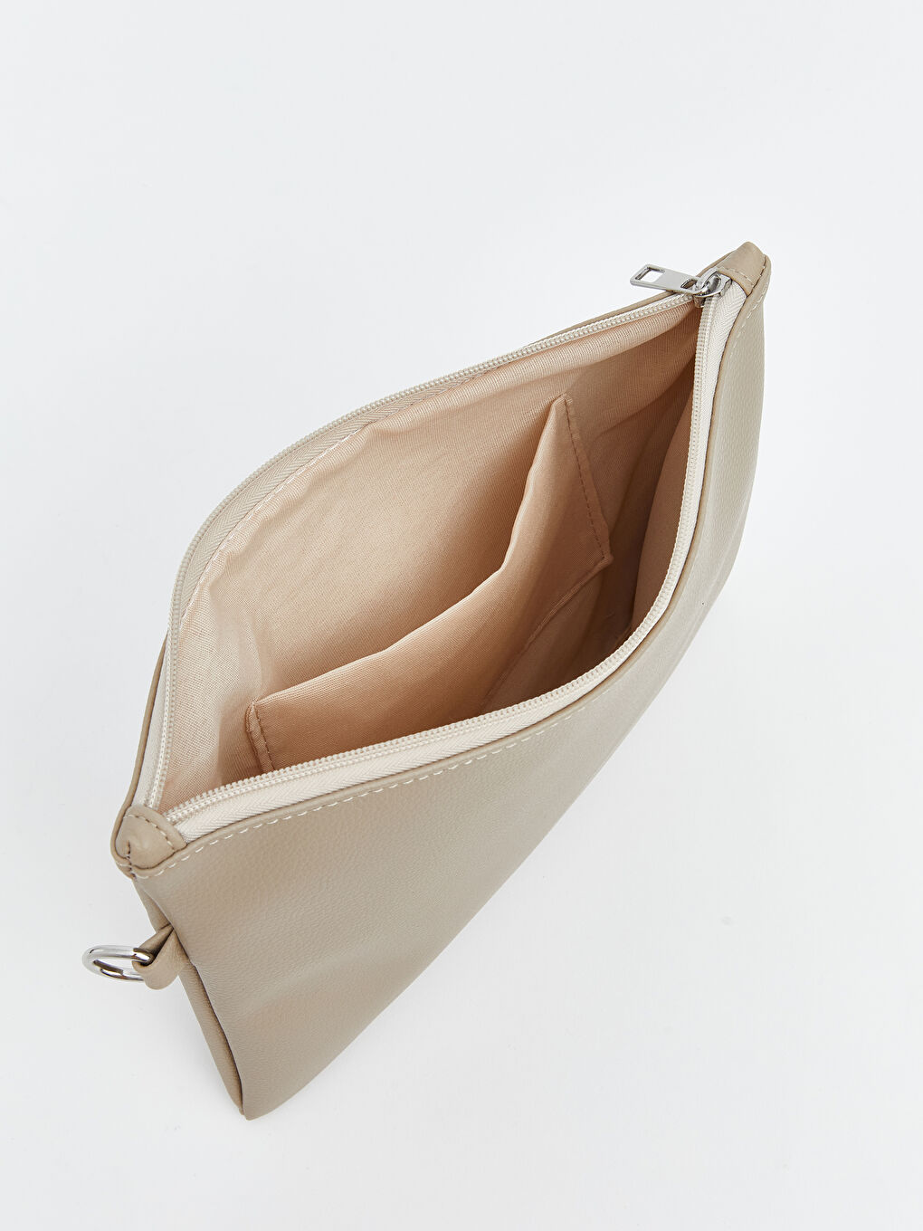 Bej Deri Görünümlü Kadın El Çantası-2