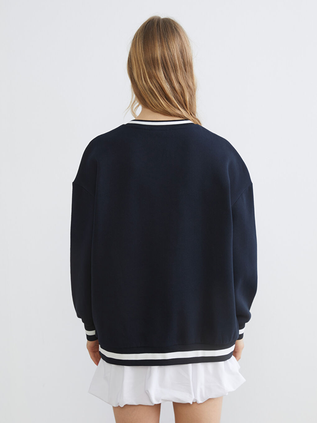 Lacivert Harry Potter Baskılı Kadın Kalın Sweatshirt-3