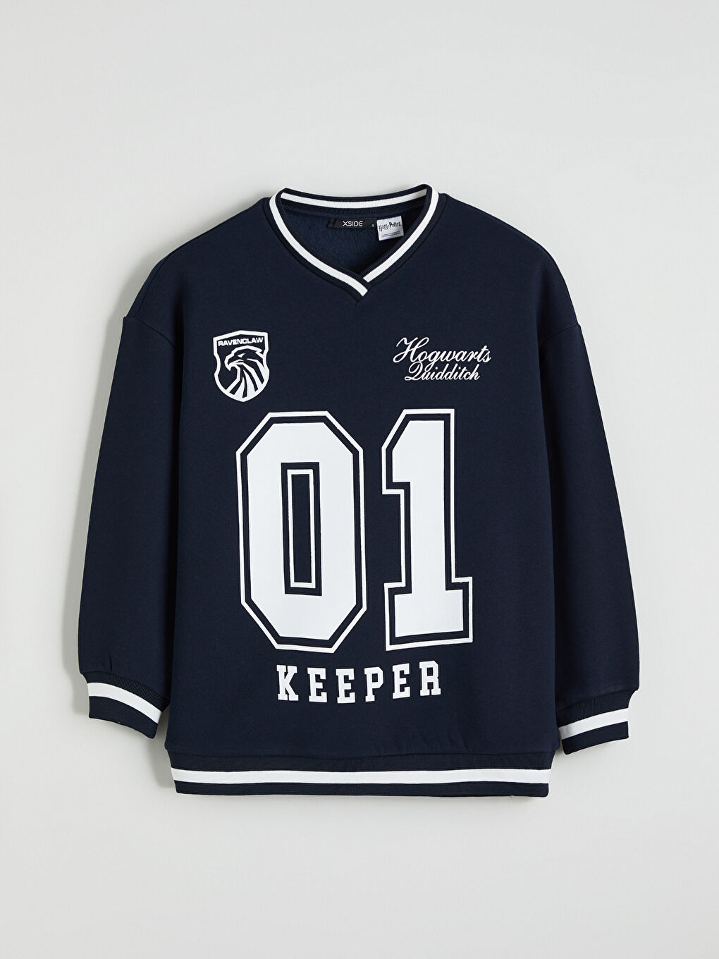 Lacivert Harry Potter Baskılı Kadın Kalın Sweatshirt-4