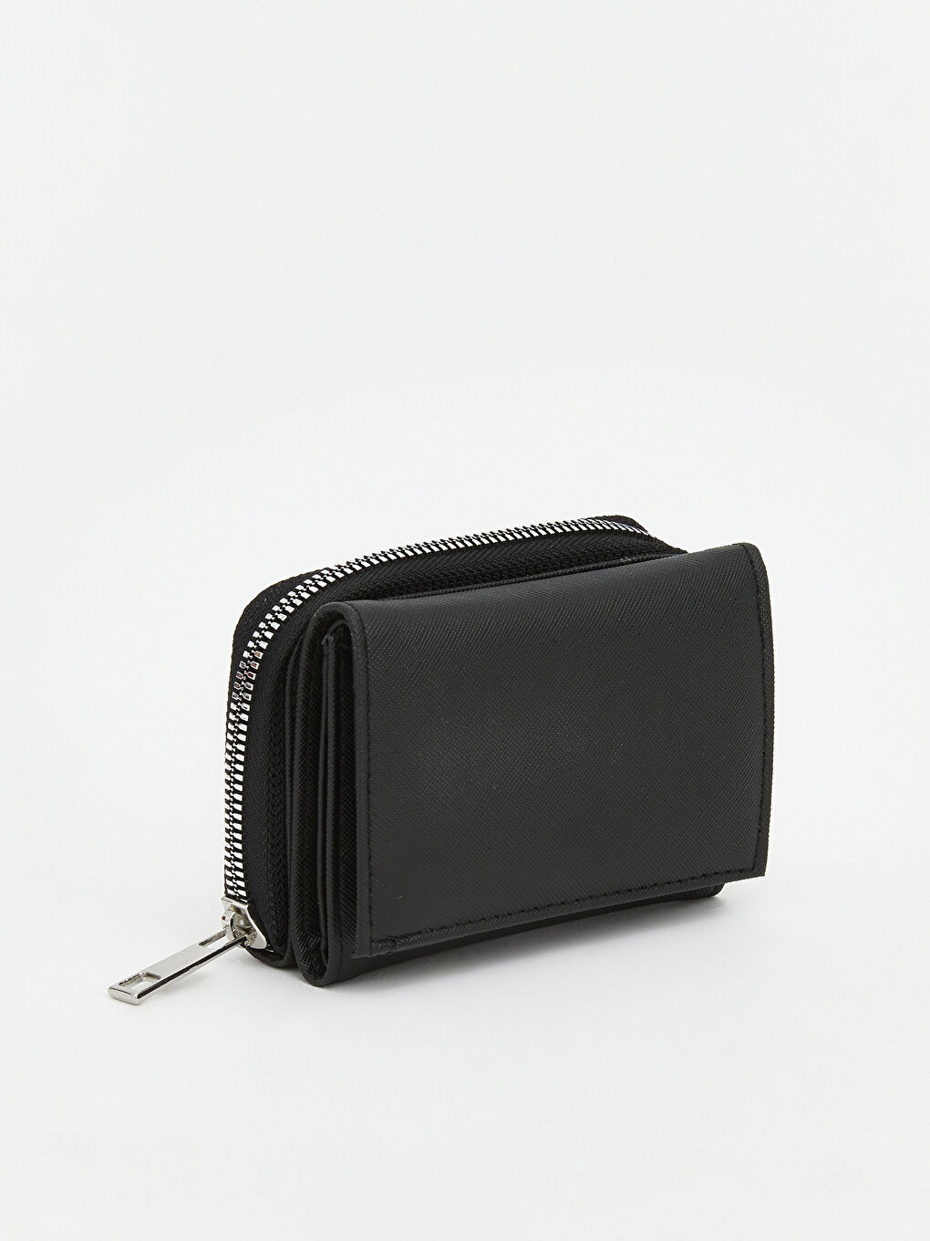 Siyah Deri Görünümlü Kadın Cüzdan-1