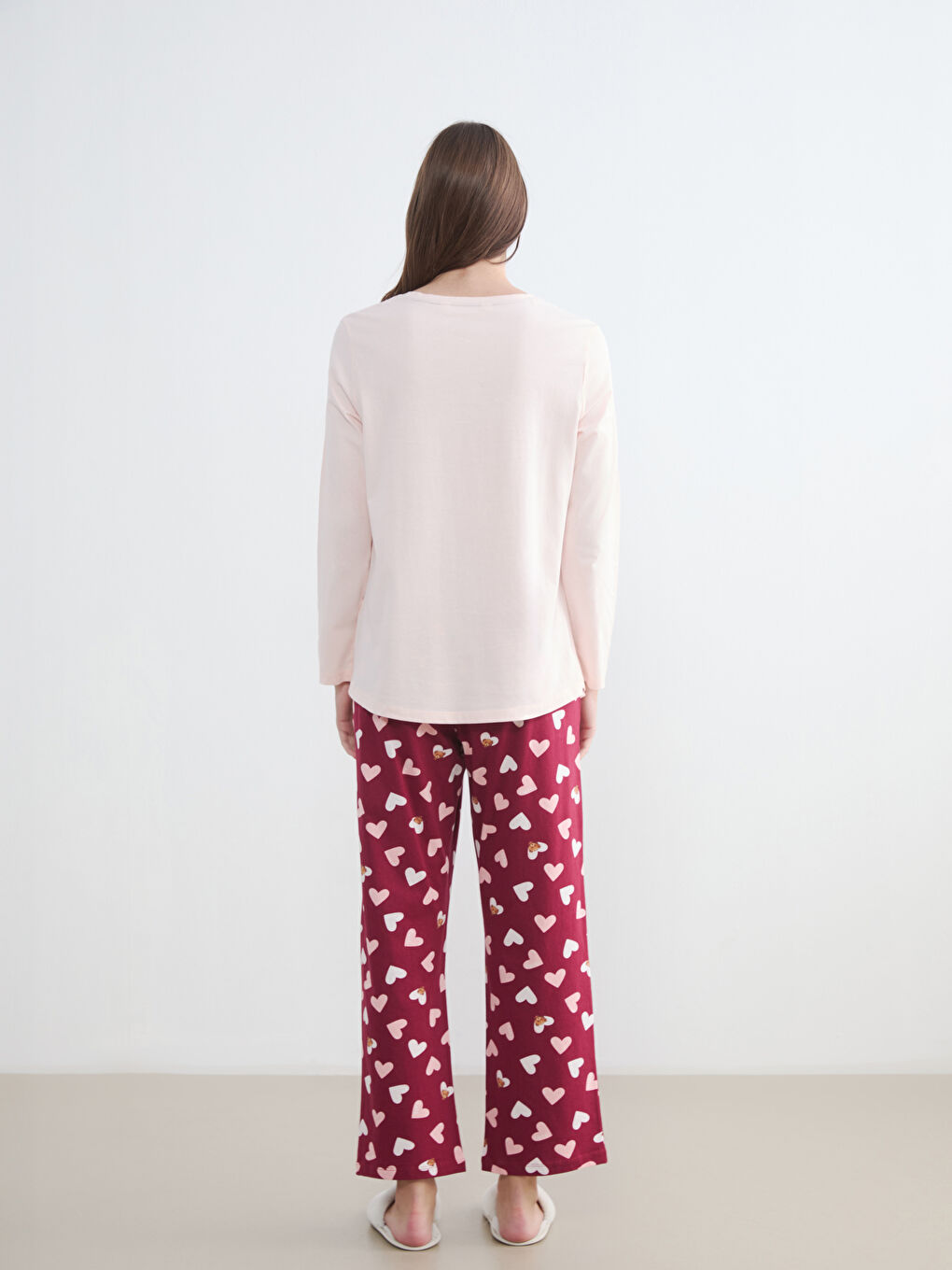 Комплект піжам для вагітних із принтом сердець-3