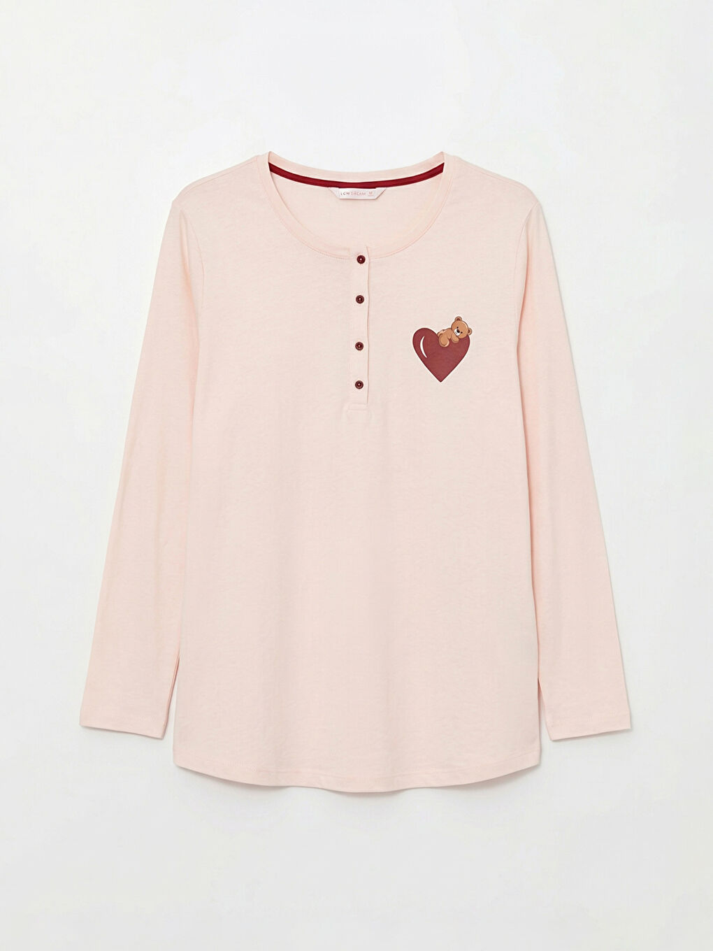 Kırmızı Kalp Baskılı Hamile Pijama Takım-1