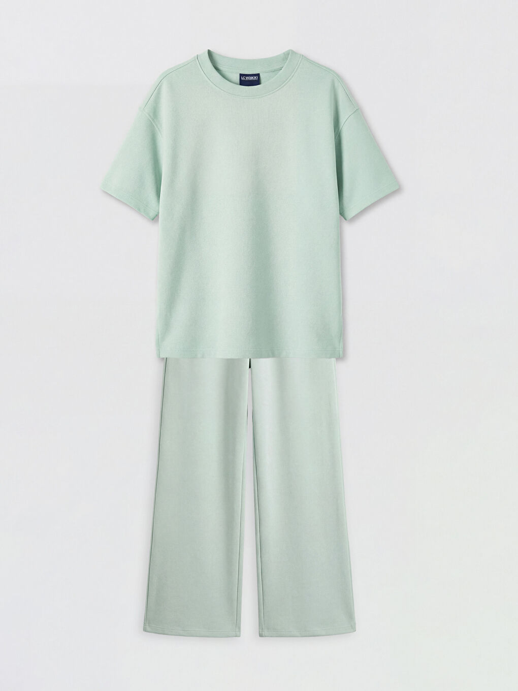 Yeşil Kız Çocuk Soft Touch Tişört ve Pantolon Takım