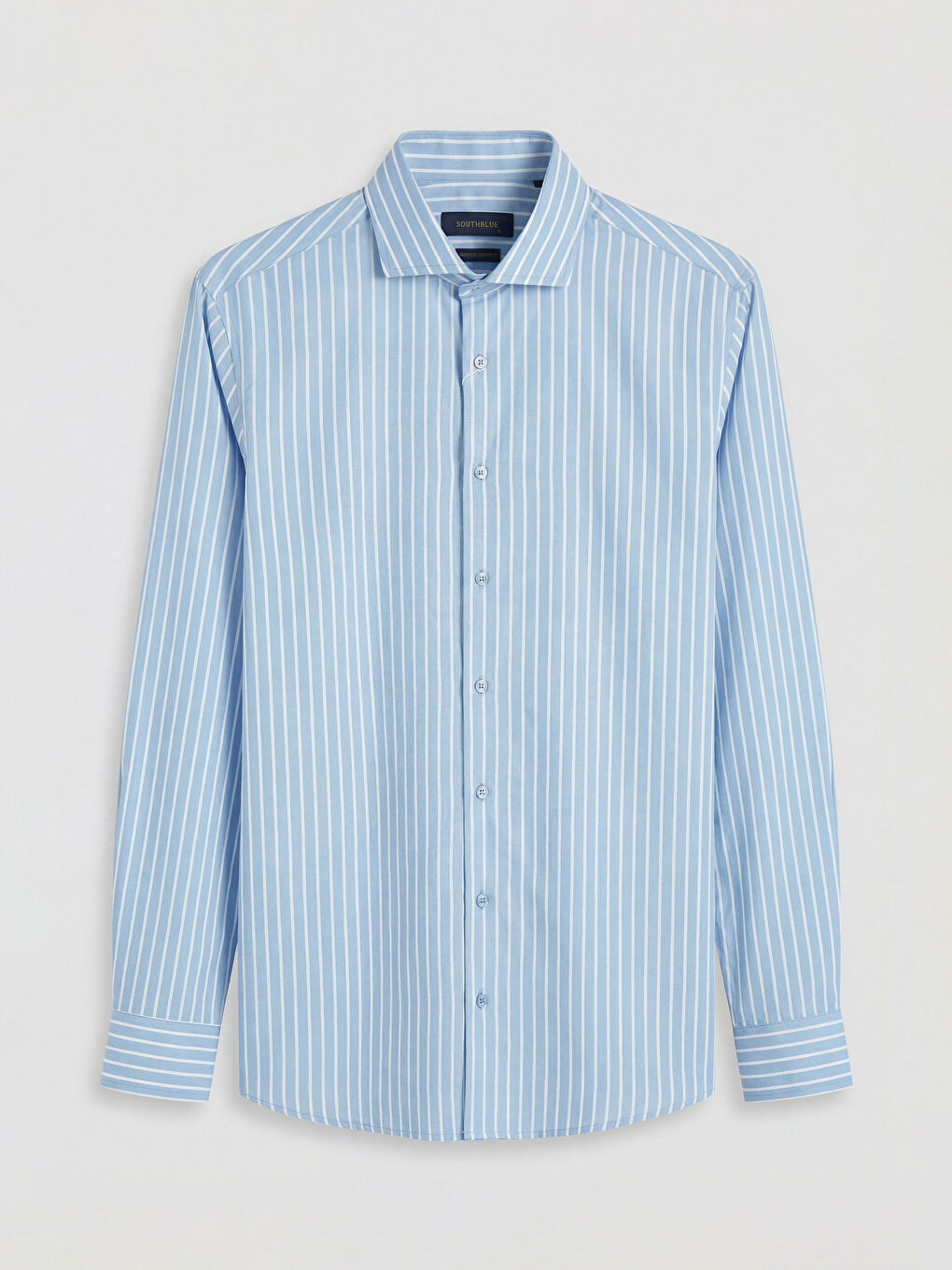 standardты пішімді жолақты поплин ерлер жейдесі-2