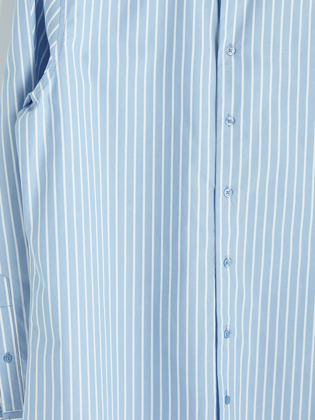 standardты пішімді жолақты поплин ерлер жейдесі-4