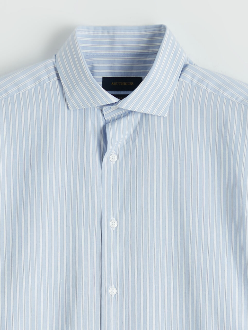 Mavi Regular Fit Çizgili Poplin Erkek Gömlek-1