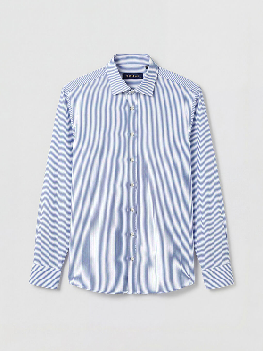 Beyaz Regular Fit Çizgili Poplin Erkek Gömlek