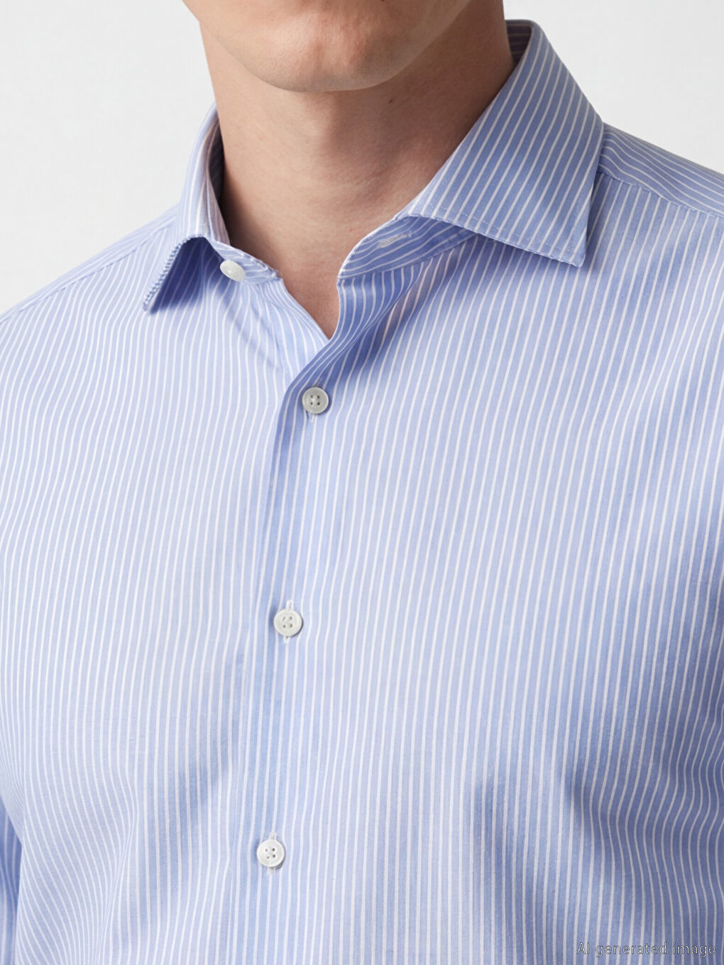 Mavi Regular Fit Çizgili Poplin Erkek Gömlek-3