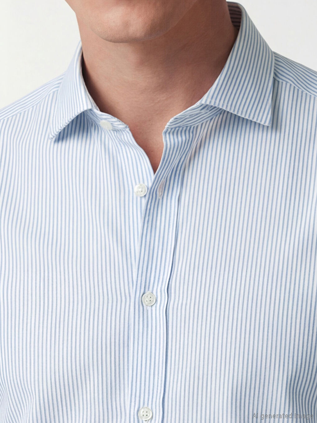 Beyaz Regular Fit Çizgili Poplin Erkek Gömlek-2