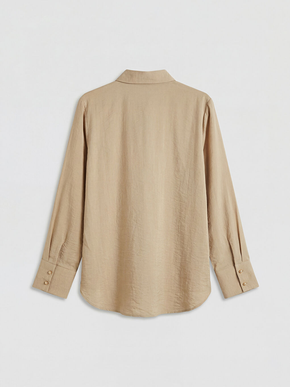 Bej Dokulu Kadın Gömlek-1