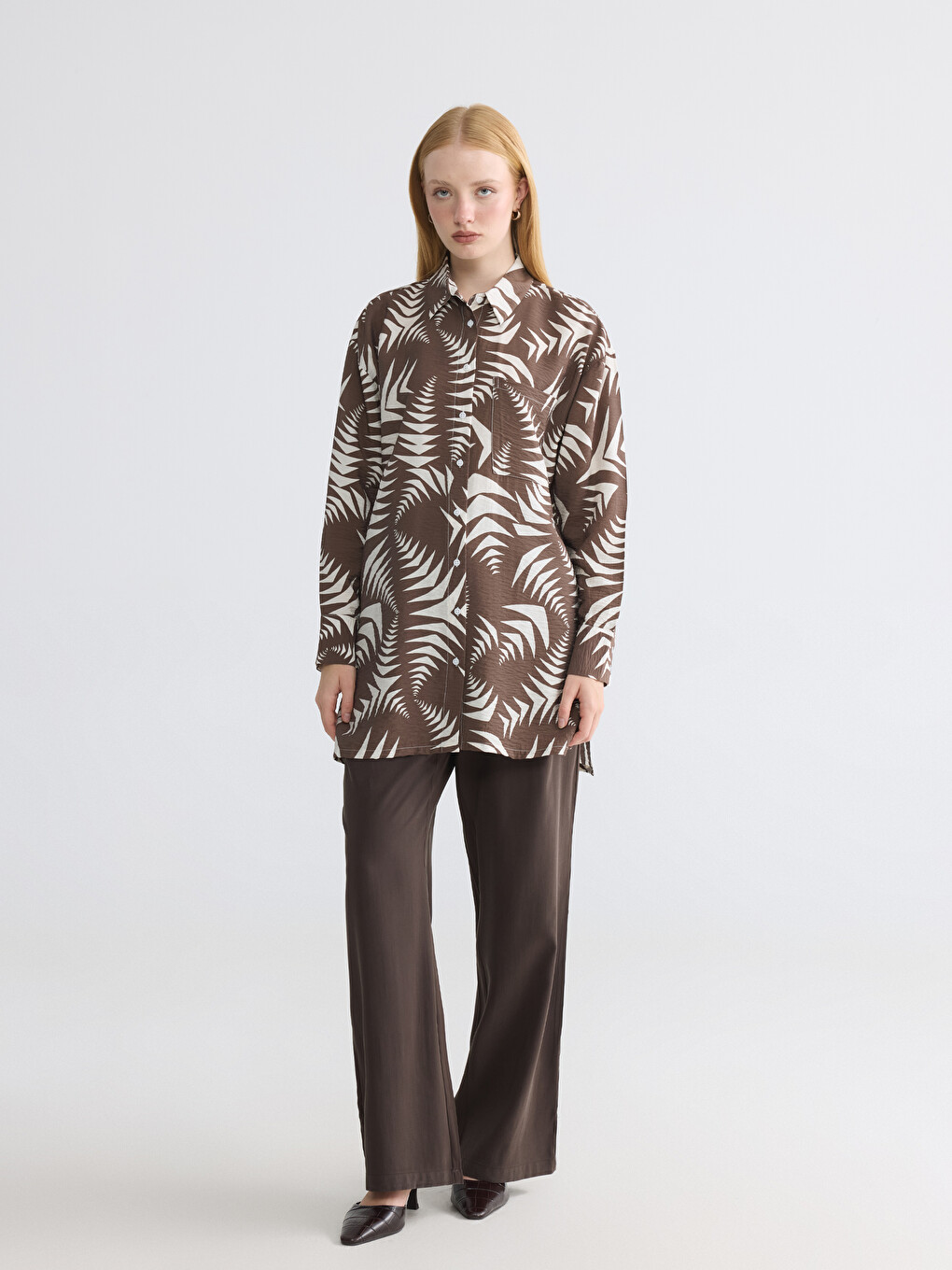 Woman Brown Shirt Tunic-1