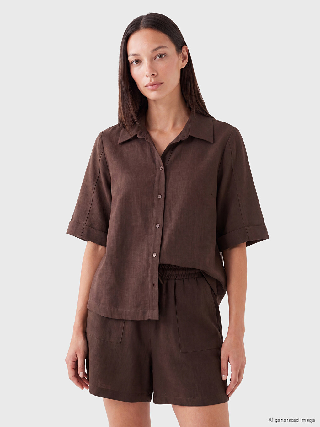 Linen-look Women's Shirt