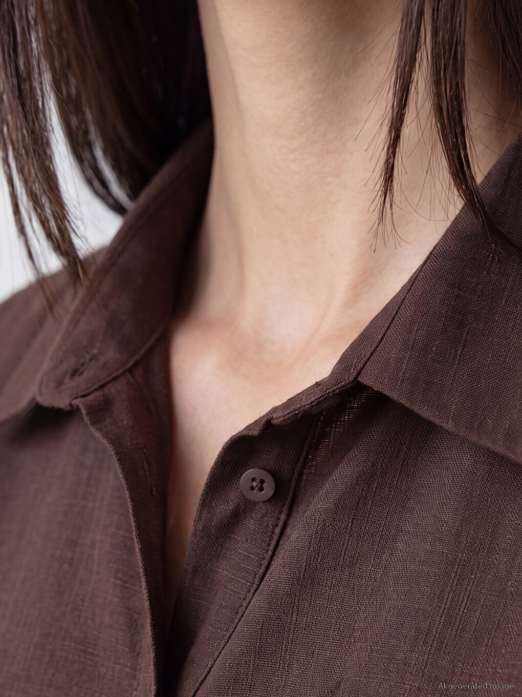 Linen-look Women's Shirt-2