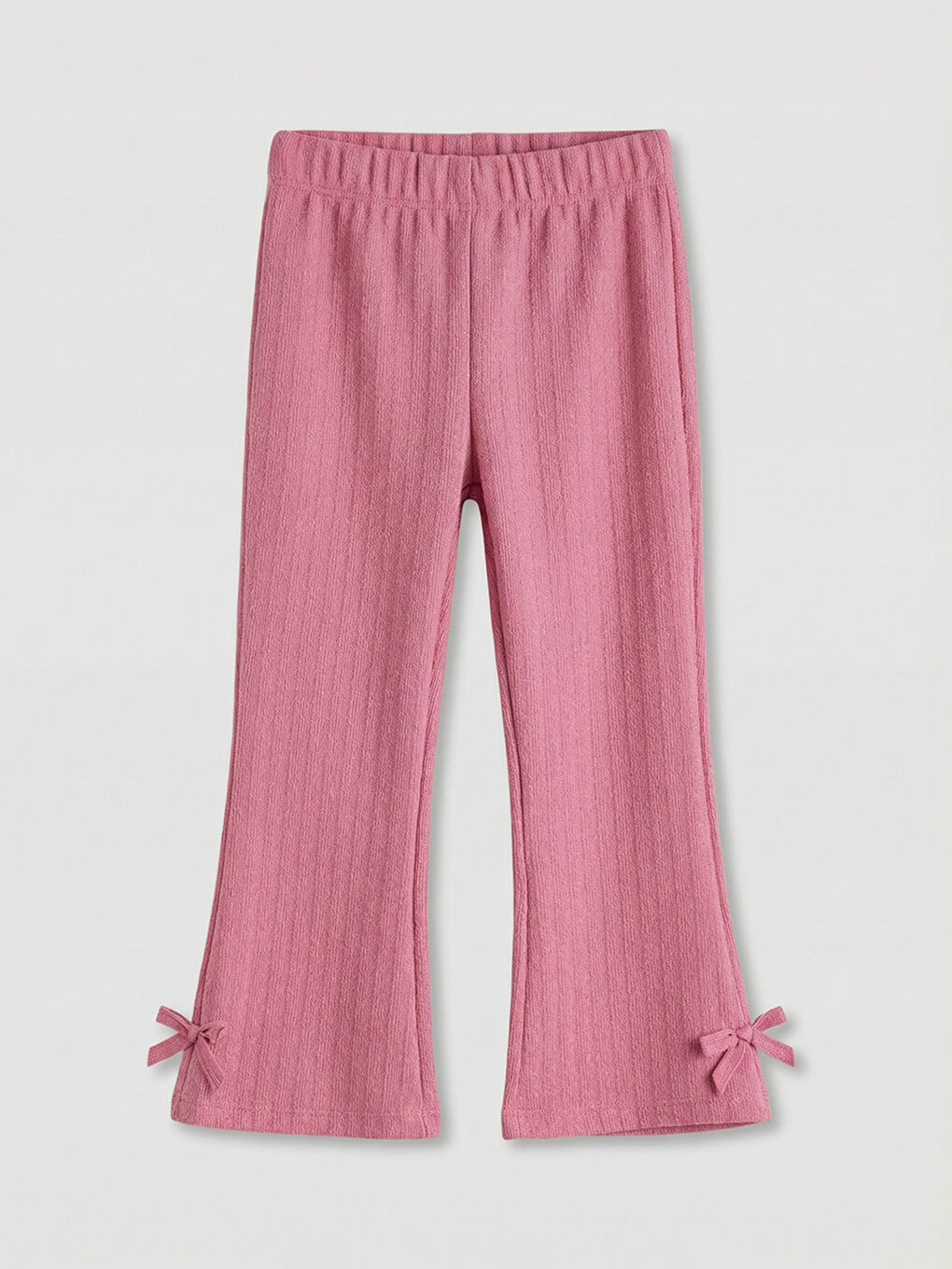 Pembe Fiyonk Detaylı Geniş Paça Kız Çocuk Tayt