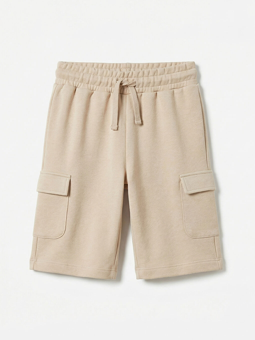 Bej Beli Lastikli Erkek Çocuk Kargo Şort