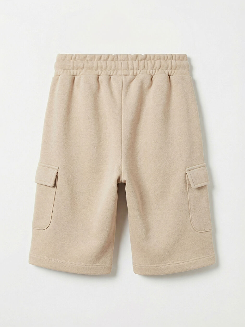 Bej Beli Lastikli Erkek Çocuk Kargo Şort-1