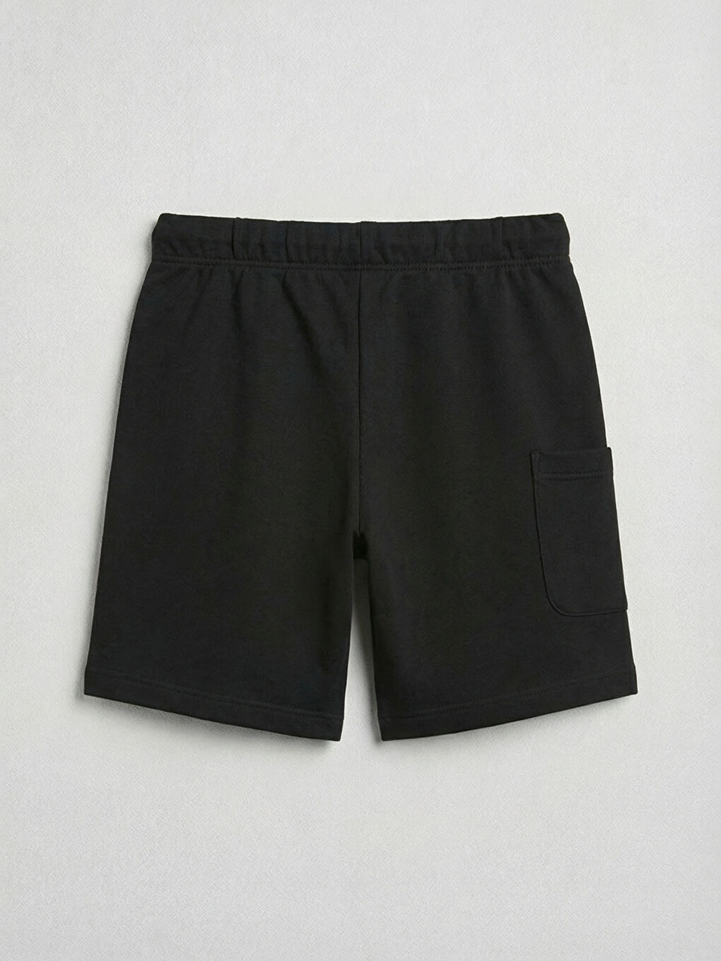 Siyah Beli Lastikli Keten Karışımlı Erkek Çocuk Kargo Şort-1