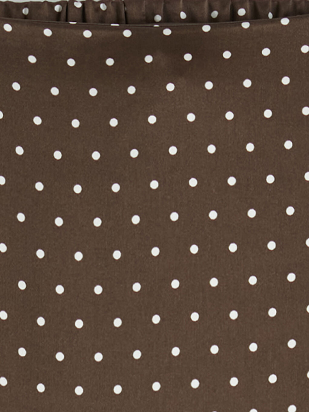 Kahverengi Beli Lastikli Puantiyeli Etek-2