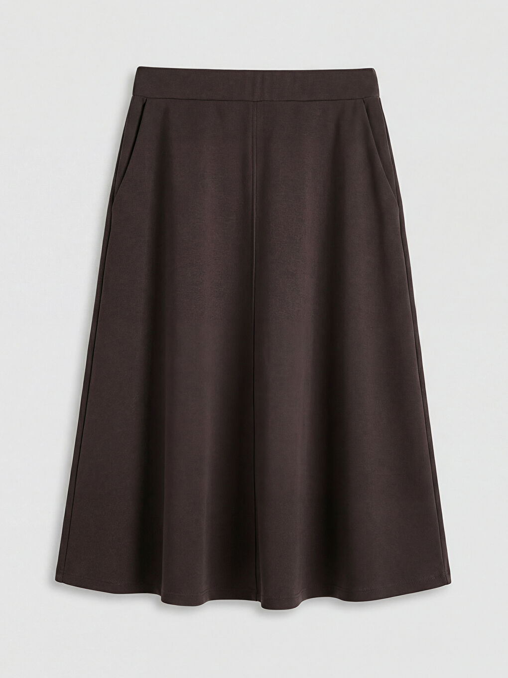 Kahverengi Beli Lastikli Kloş Etek