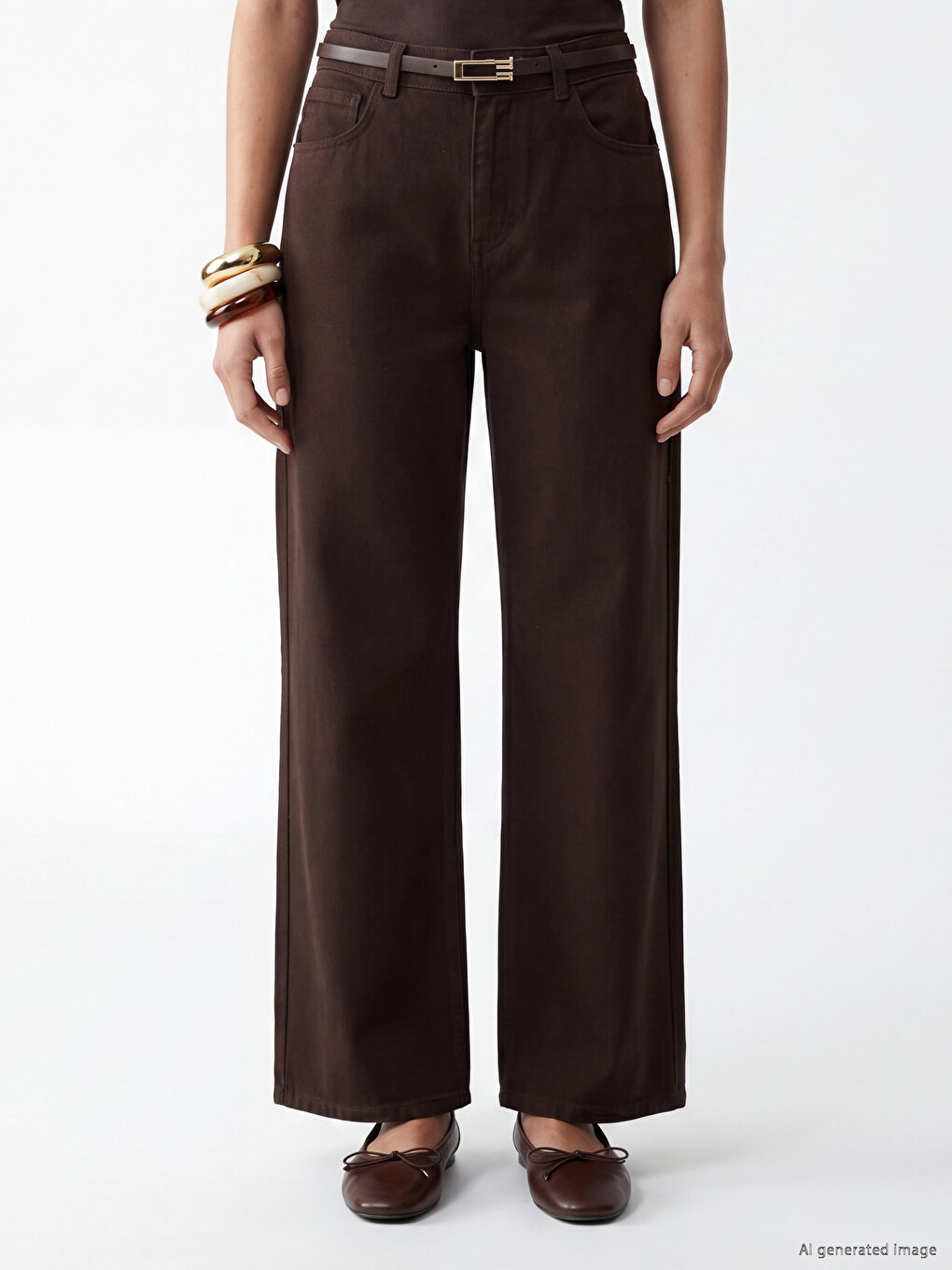 Belted Wide-Leg Women's Jeans-1