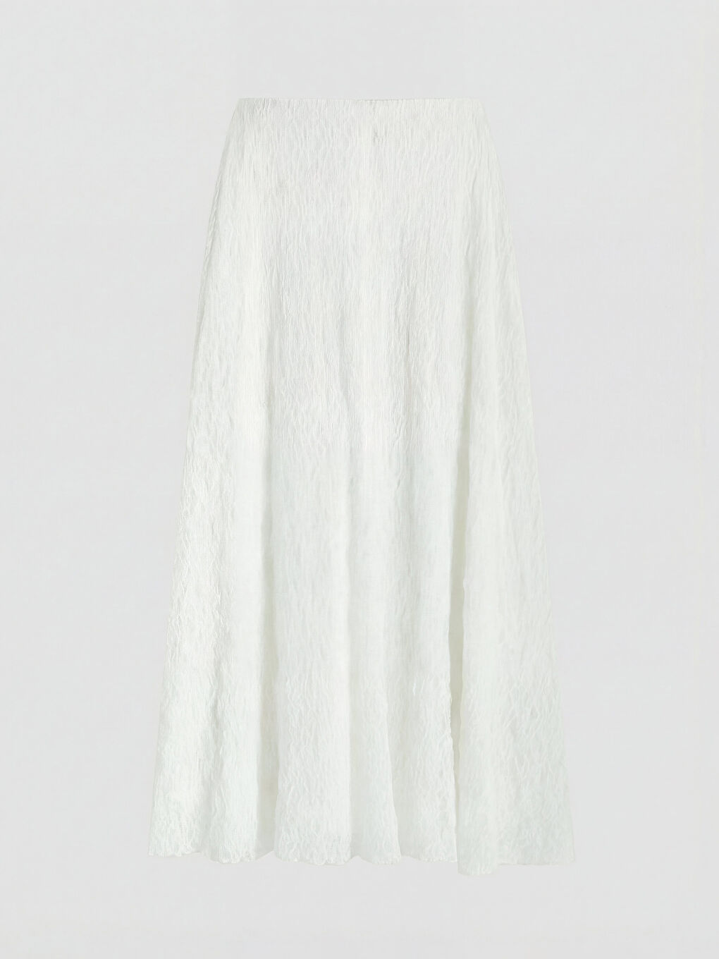 Ekru Beli Lastikli Dantelli Etek-1