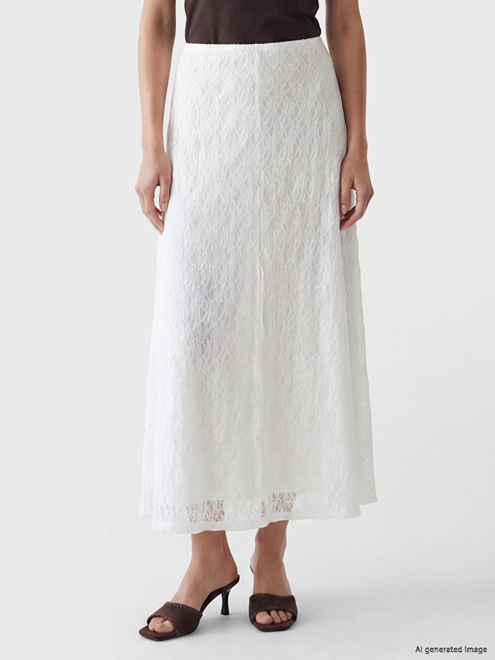 Elastic Waist Lace Skirt-1