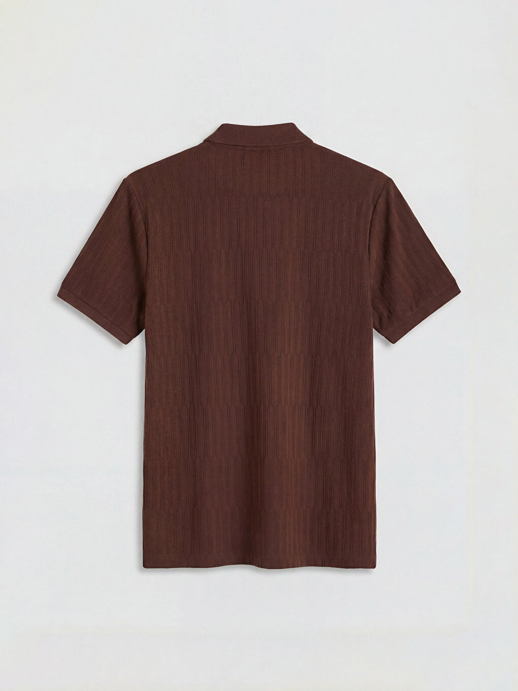 Kahverengi Polo Yaka Erkek Tişört-5