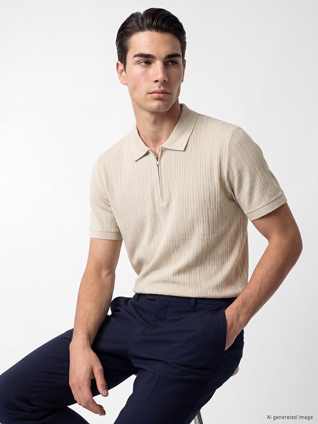 Polo Collar Men's T-Shirt-1