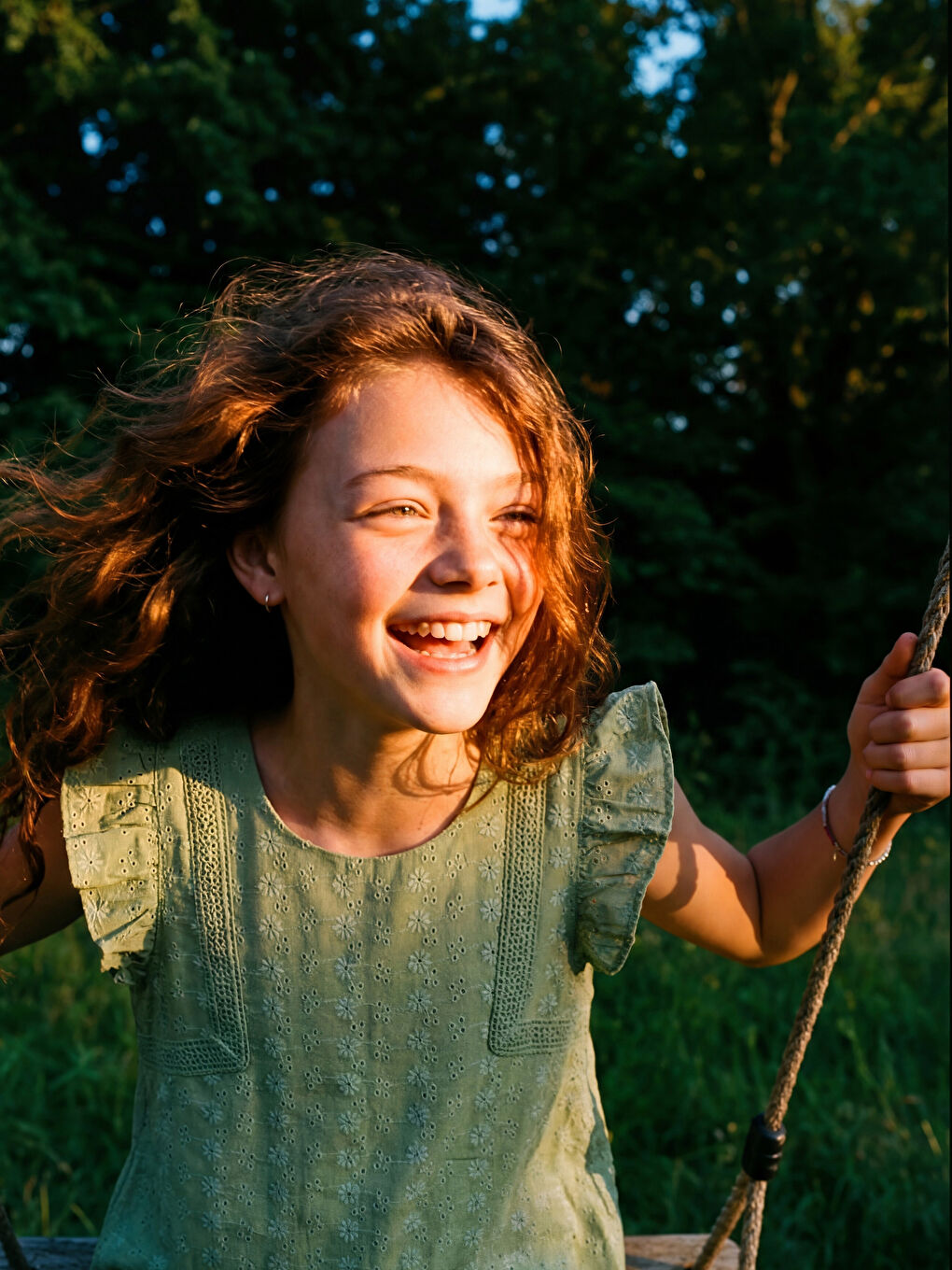 فستان تطريز للبنات برقبة دائرية وكشكش-1